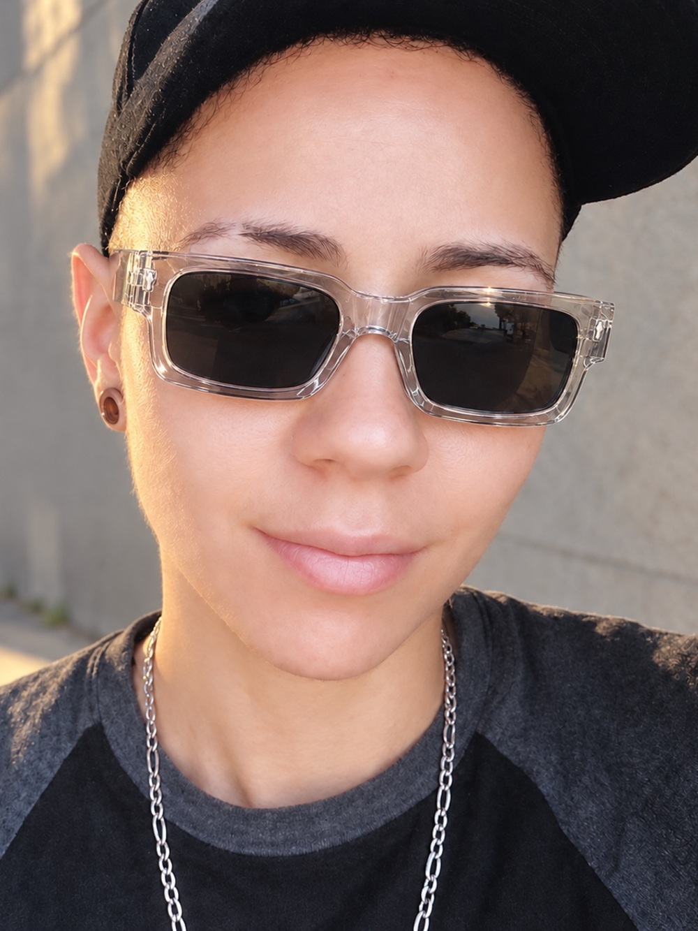 New Clear Chunky Frame Rectangle Sunglasses – Unisex